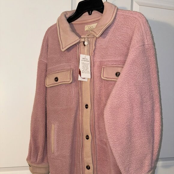 Blush Warm Thick ruby Shacket - Picture 2 of 5